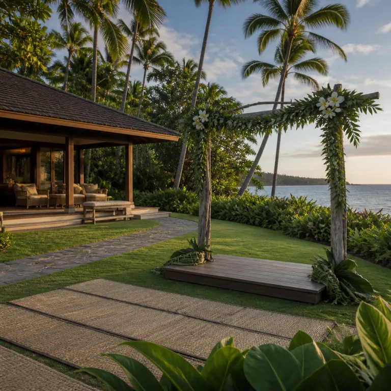 Planning a traditional Hawaiian wedding ceremony through a luxury lodging house